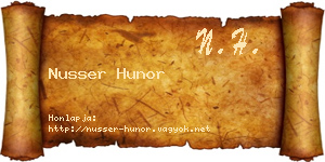 Nusser Hunor névjegykártya